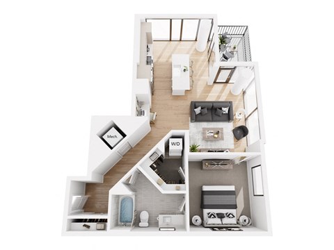 a view of the living room of the avalon floor plan